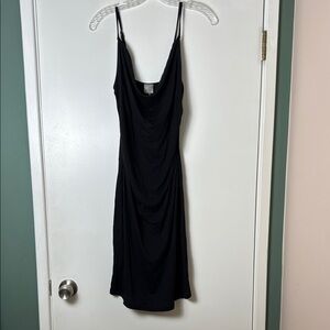 bobi Black Cowl Neck Drop Strappy Dress - Size Small